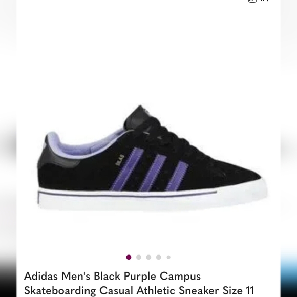 Adidas Black and Purple Skateboarding Sneakers Mens Size 11 Tts Euc